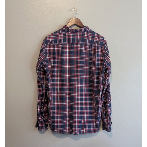 Lucky Brand Size Medium Mens Plaid Shirt Lightweight Red Blue  Button Up M LS - Picture 5 of 5